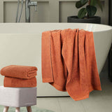 Egyptian Cotton Basketweave Jacquard and Solid Bath Towel Set of 4