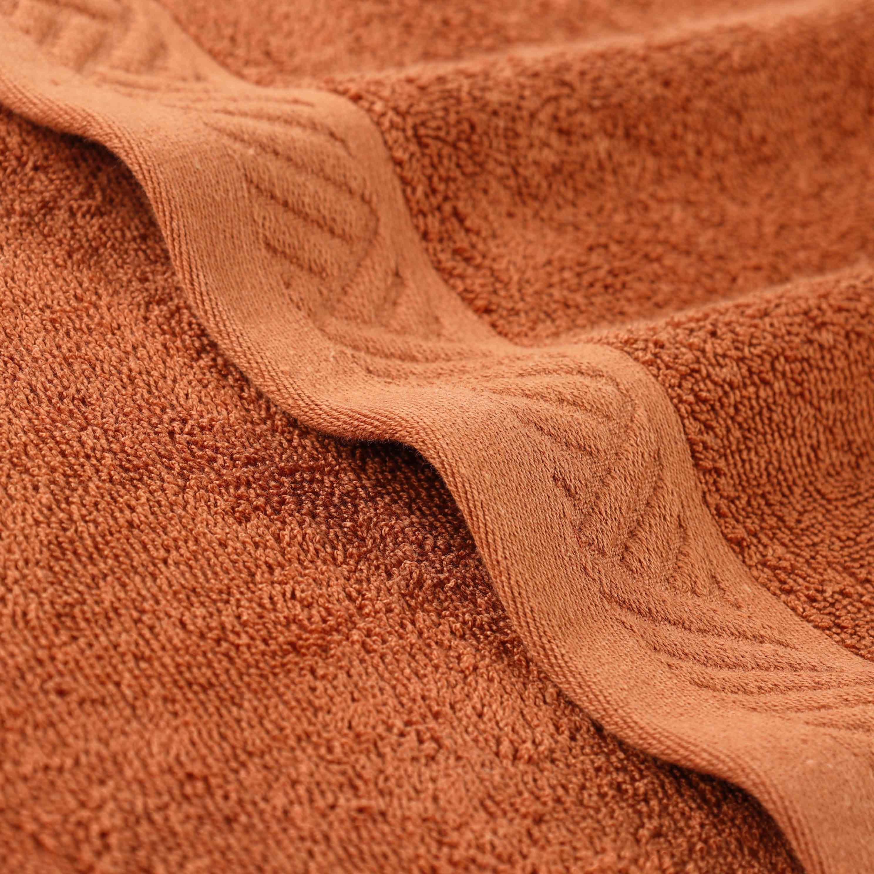 Egyptian Cotton Basketweave Jacquard and Solid Bath Towel Set of 4
