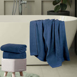 Egyptian Cotton Basketweave Jacquard and Solid Bath Towel Set of 4