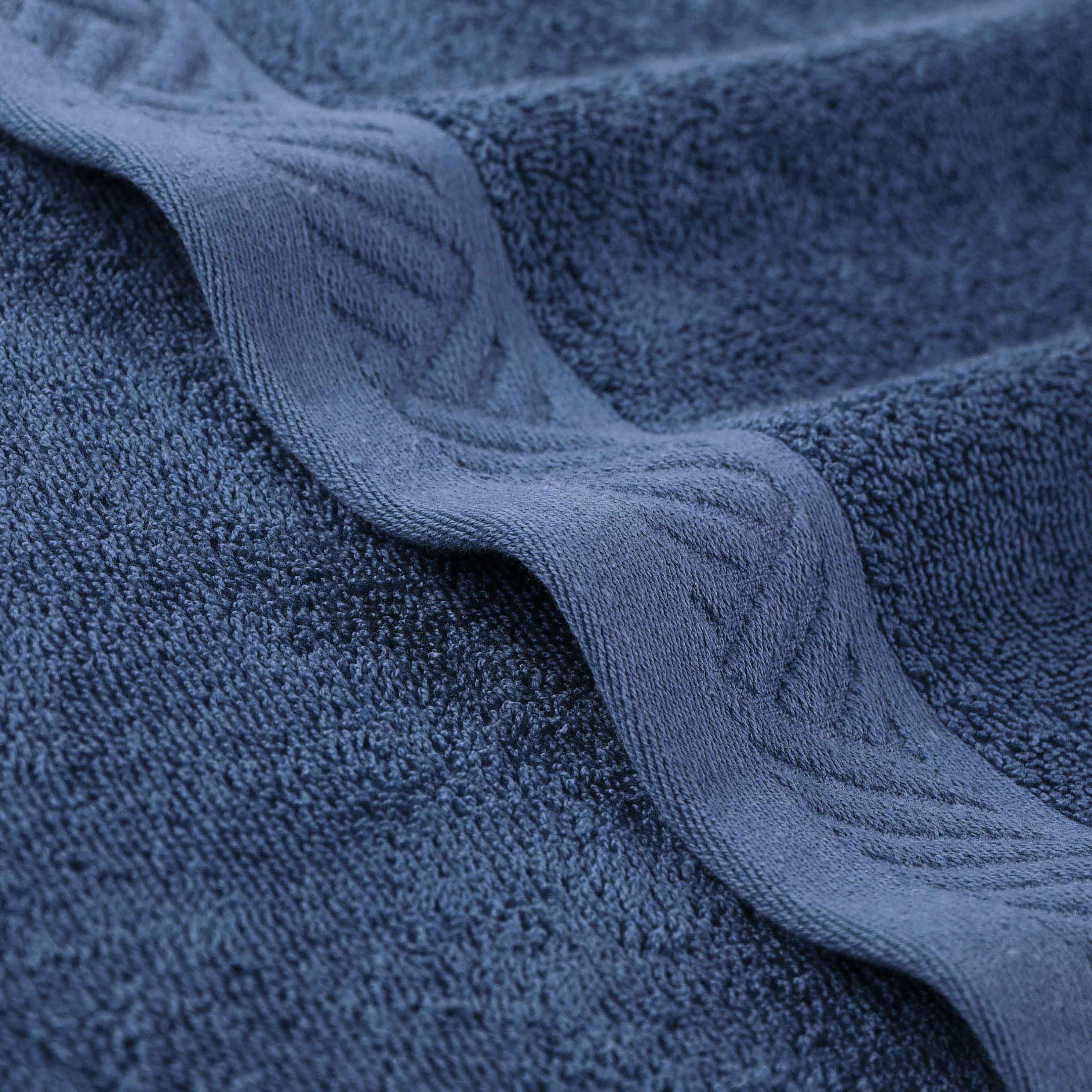 Egyptian Cotton Basketweave Jacquard and Solid Bath Towel Set of 4