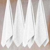 Egyptian Cotton Basketweave Jacquard and Solid Bath Towel Set of 4