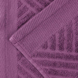 Egyptian Cotton Basketweave Jacquard and Solid Bath Towel Set of 4