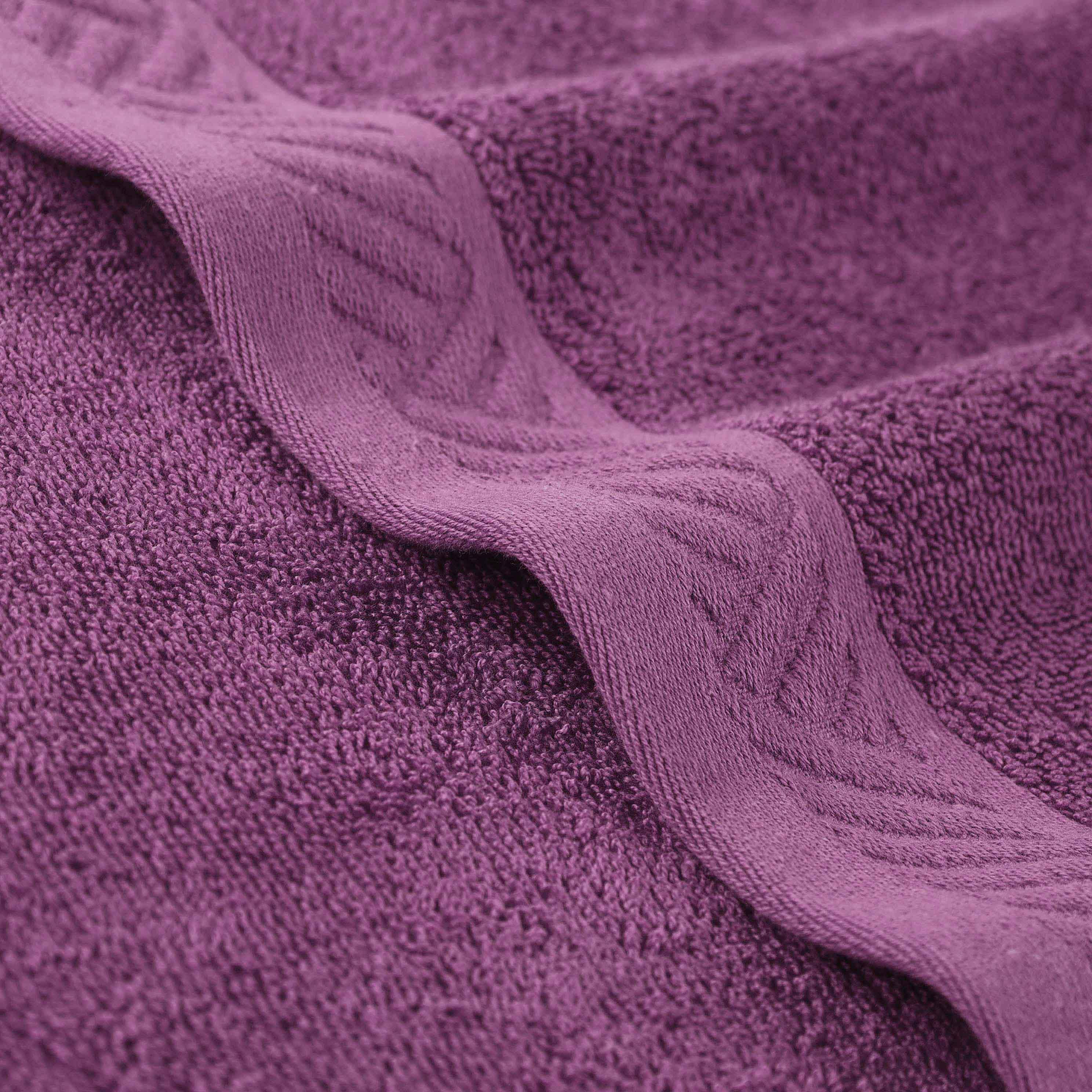 Egyptian Cotton Basketweave Jacquard and Solid Bath Towel Set of 4