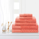 Egyptian Cotton Basketweave Towel Set 6 Piece