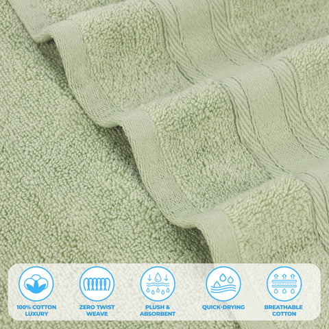 Belmont Zero Twist Cotton Medium Weight 3 Piece Towel Set