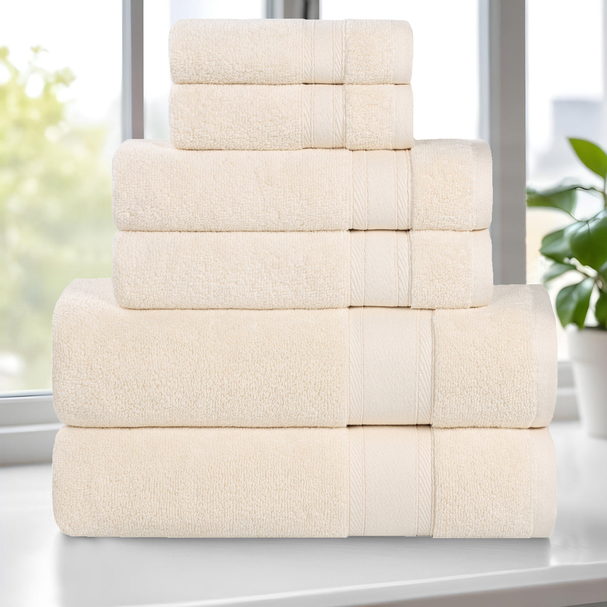 Zero Twist Cotton Towel Set 6-Piece - Belmont
