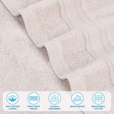 Zero Twist Cotton Hand Towels 6-Piece Belmont Collection