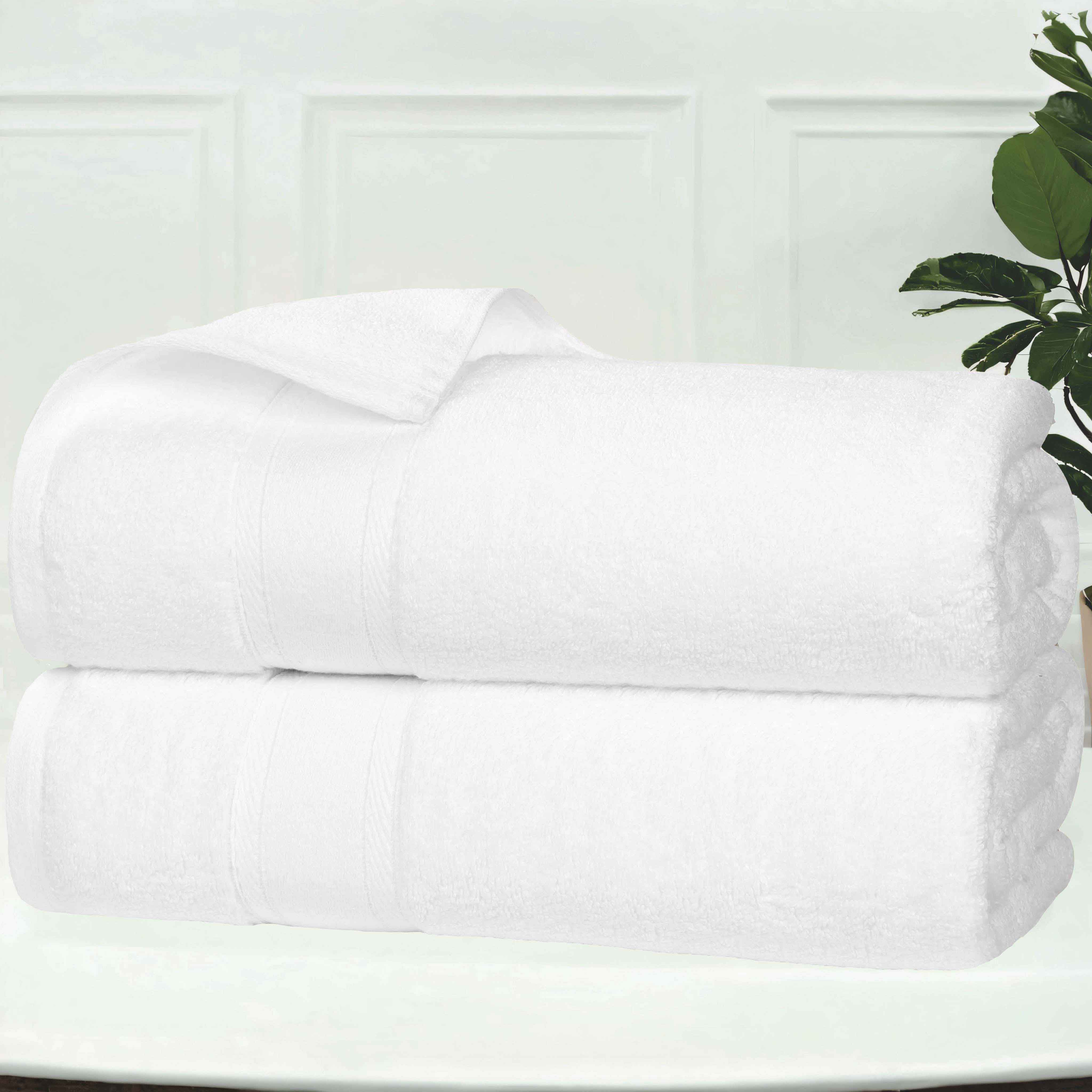 Zero Twist Cotton Medium Weight Soft Bath Towel Set of 2