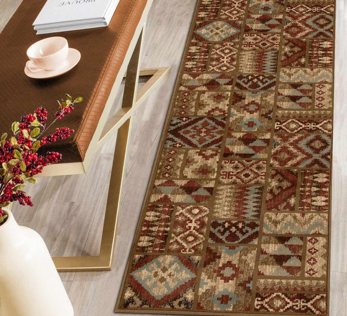 Berlin Aztec Geometric Southwestern Indoor Area Rugs or Runner Rug