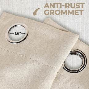 Blackout Senna Solid Textured Grommet Curtain Panels Set