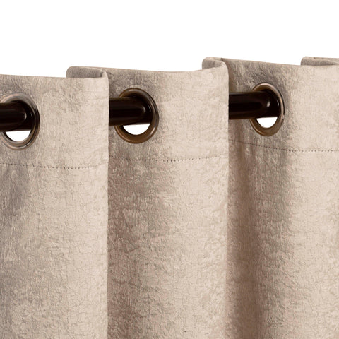 2 Panel Blackout Curtains Senna Solid Textured Grommet Window Panels