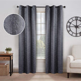 Blackout Senna Solid Textured Grommet Curtain Panels. Set of 2