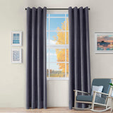 Blackout Senna Solid Textured Grommet Curtain Panels. Set of 2