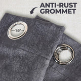 Blackout Senna Solid Textured Grommet Curtain Panels. Set of 2