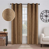 Blackout Senna Solid Textured Grommet Curtain Panels. Set of 2