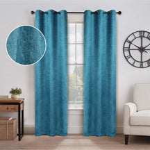 Blackout Senna Solid Textured Grommet Curtain Panels. Set of 2