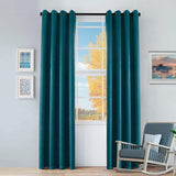 Blackout Senna Solid Textured Grommet Curtain Panels. Set of 2
