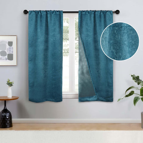 2 Panel Blackout Curtains Senna Solid Textured Grommet Window Panels
