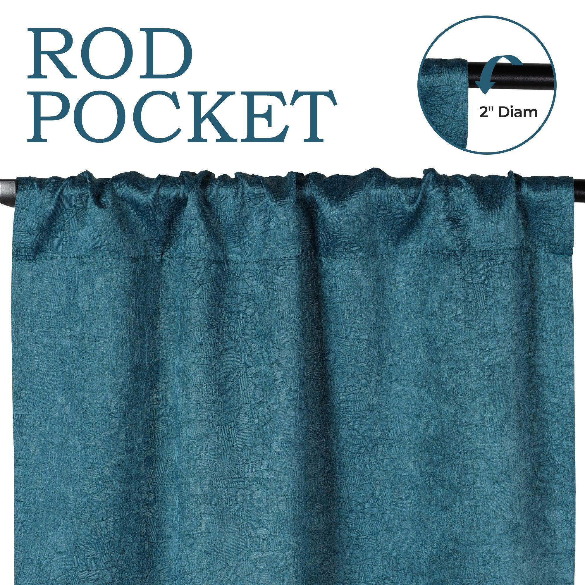 Blackout Senna Solid Textured Grommet Curtain Panels. Set of 2