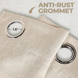 Blackout Senna Solid Textured Grommet Curtain Panels Set