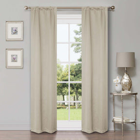 Blackout Solid Shimmer Grommet Curtain Panel Set 26 Inches