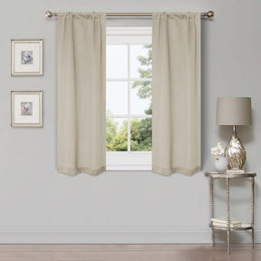 Blackout Solid Shimmer Grommet Curtain Panel Set 26 Inches
