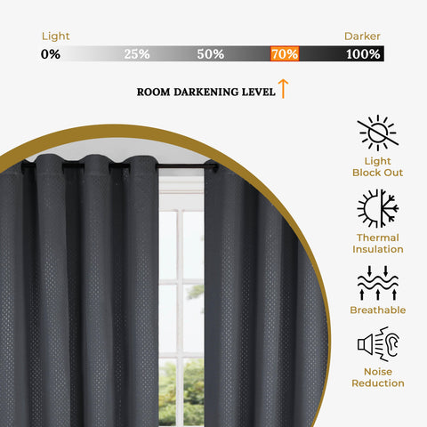 Modern Shimmer Washable Room Darkening Blackout Curtains, Set of 2