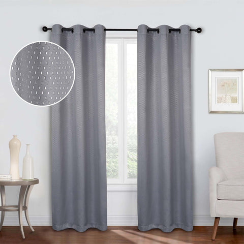 Modern Shimmer Washable Room Darkening Blackout Curtains, Set of 2