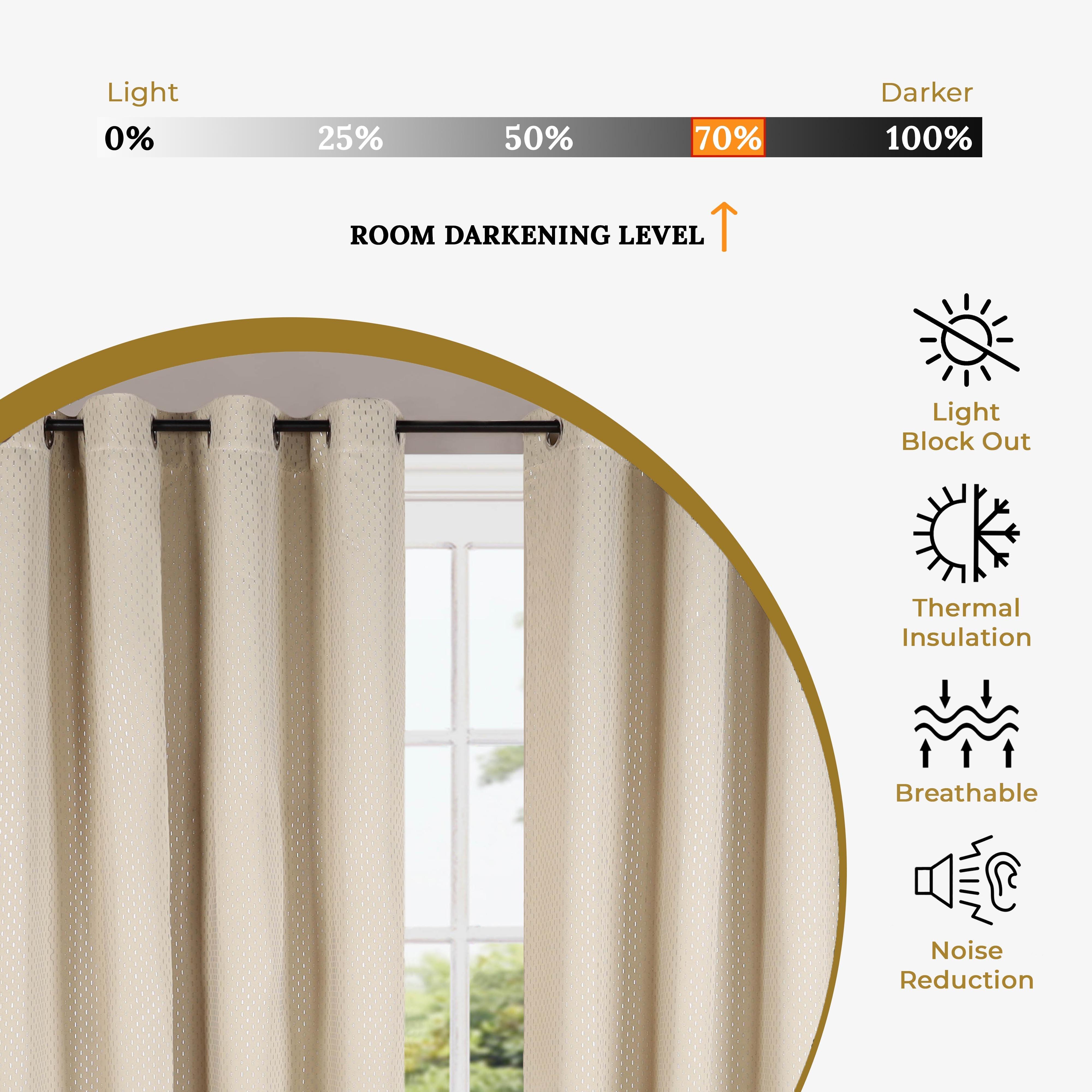 Modern Shimmer Washable Room Darkening Blackout Curtains, Set of 2