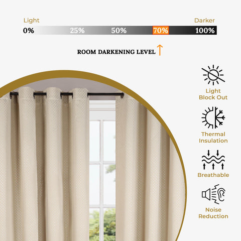 Modern Shimmer Washable Room Darkening Blackout Curtains, Set of 2