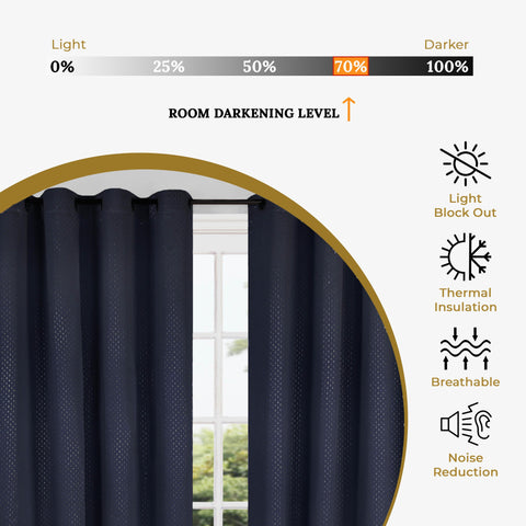Modern Shimmer Washable Room Darkening Blackout Curtains, Set of 2