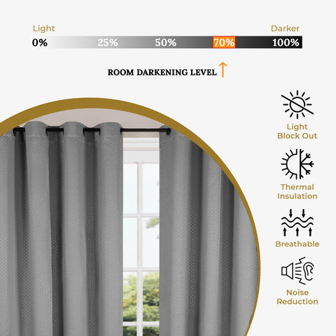Modern Shimmer Washable Room Darkening Blackout Curtains, Set of 2