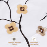 Blossom Cotton Floral Embroidered 3 Piece Duvet Cover Set