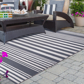 Modern Stripes Large Indoor Outdoor Pattern Area Rug