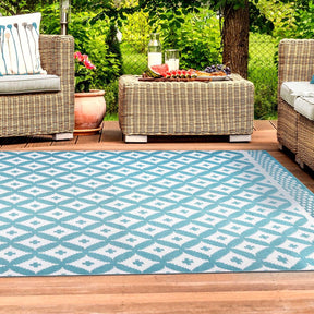 Modern Geometric Lattice Indoor Outdoor Area Rug