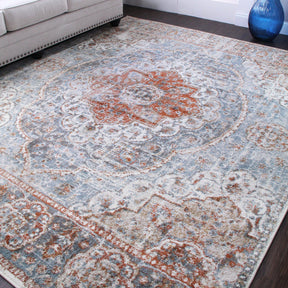 Bodhi Vintage Floral Medallion Indoor Area Rugs or Runner Rug