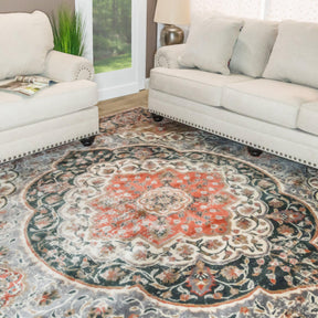 Bodhi Vintage Floral Medallion Indoor Area Rugs or Runner Rug