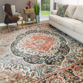 Bodhi Vintage Floral Medallion Indoor Area Rugs or Runner Rug
