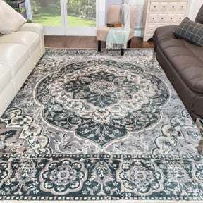 Bodhi Vintage Floral Medallion Indoor Area Rugs or Runner Rug
