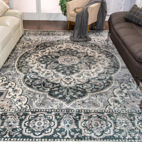 Bodhi Vintage Floral Medallion Indoor Area Rugs or Runner Rug