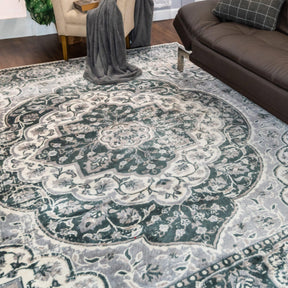Bodhi Vintage Floral Medallion Indoor Area Rugs or Runner Rug