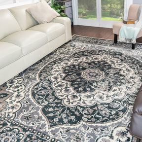 Bodhi Vintage Floral Medallion Indoor Area Rugs or Runner Rug