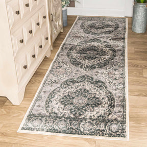 Bodhi Vintage Floral Medallion Indoor Area Rugs or Runner Rug