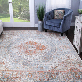 Bodhi Vintage Floral Medallion Indoor Area Rugs or Runner Rug
