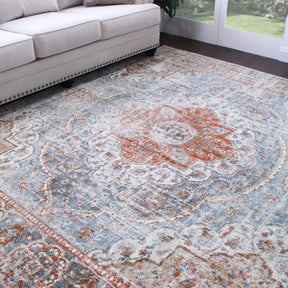 Bodhi Vintage Floral Medallion Indoor Area Rugs or Runner Rug
