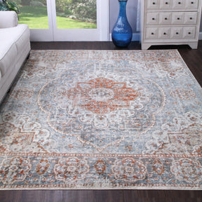Bodhi Vintage Floral Medallion Indoor Area Rugs or Runner Rug