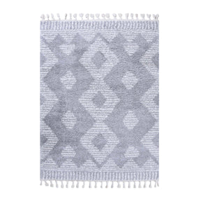 Bohemian Geometric Indoor Plush Shag Area Rug with Tassels