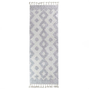 Bohemian Geometric Indoor Plush Shag Area Rug with Tassels