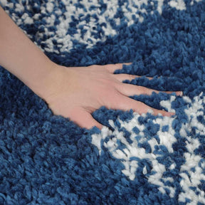 Bohemian Geometric Indoor Plush Shag Area Rug with Tassels