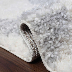 Bohemian Geometric Indoor Plush Shag Area Rug with Tassels